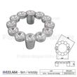 Fogantyú 633-A64-KR02 64 Swarovski kristály-Króm Fogantyú 633-A64-KR02 64 Swarovski kristály-Króm