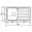 CM Cristal mosogató 010013 1med.+csepp. acél 860x500mm-1 CM Cristal mosogató 010013 1med.+csepp. acél 860x500mm-1
