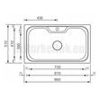CM Eureka mosogató 011743 1med 860x510mm-1 CM Eureka mosogató 011743 1med 860x510mm-1