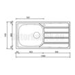 CM Universal mosogató 015446 1med+csepp 1000x500mm-1 CM Universal mosogató 015446 1med+csepp 1000x500mm-1
