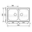 CM Cometa mosogató 011442 2med 790x500mm-1 CM Cometa mosogató 011442 2med 790x500mm-1