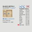 Blanco Metra 6 Pezsgő 1med+gyüm. Silgránit mosogató 615X500mm 516175 Blanco Metra 6 Pezsgő 1med+gyüm. Silgránit mosogató 615X500mm 516175