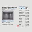Blanco Pleon 6 Split Alumetál 615x510mm silg.mosogató exct.nélk. 521691 Blanco Pleon 6 Split Alumetál 615x510mm silg.mosogató exct.nélk. 521691