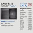 Blanco Zia 5S Antracit 1m+cs. Silgránit mosogató 860x500mm ext.nélk.520511 Blanco Zia 5S Antracit 1m+cs. Silgránit mosogató 860x500mm ext.nélk.520511