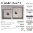 Quadro plus 2D XGranit Szürke mosogató 780x500/195/195mm 171005 Quadro plus 2D XGranit Szürke mosogató 780x500/195/195mm 171005
