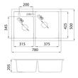 Quadro plus 2D XGranit Szürke mosogató 780x500/195/195mm 171005 Quadro plus 2D XGranit Szürke mosogató 780x500/195/195mm 171005