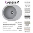 Venera M XGranit Szürke mosogató 620x500/200mm 155195 Venera M XGranit Szürke mosogató 620x500/200mm 155195