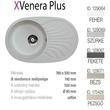 Venera Plus XGranit Szürke mosogató 780x500/190mm 129069 Venera Plus XGranit Szürke mosogató 780x500/190mm 129069