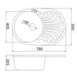 Venera Plus XGranit Szürke mosogató 780x500/190mm 129069 Venera Plus XGranit Szürke mosogató 780x500/190mm 129069