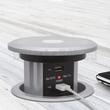 Konnektor Munkalapba süllyeszthető Motoros 3-as-2db-USB Alumínium Bluetooth hangszóróval-Ezüst-2 Konnektor Munkalapba süllyeszthető Motoros 3-as-2db-USB Alumínium Bluetooth hangszóróval-Ezüst-2