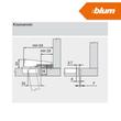 Blum 99M9550 Modul közézáródó pillérpánt - rajz Blum 99M9550 Modul közézáródó pillérpánt - rajz