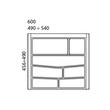 Evőeszköztartó 76-R60 490x540mm Antracit rajz Evőeszköztartó 76-R60 490x540mm Antracit rajz