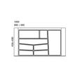 Evőeszköztartó 76-R10 490x940mm Fehér rajz Evőeszköztartó 76-R10 490x940mm Fehér rajz