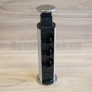 Konnektor Munkalapba süllyeszthető 3-as USB Inox