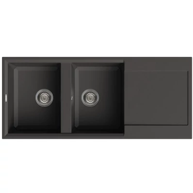 Elleci Easy 500 gránit mosogató G40 Full Black 1140x480mm