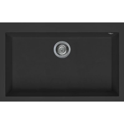Elleci Quadra 130 gránit mosogató G40 Full Black 770x480mm