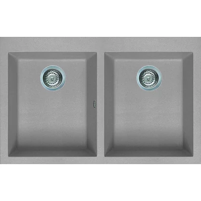 Elleci Quadra 350 gránit mosogató M79 Aluminium 760x480mm