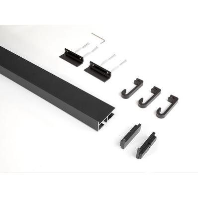 Konyhai fémrács HORIZON falipolc 3db akasztóval 900x30x60mm Fekete