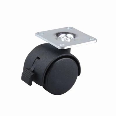 Bútorgörgő 40mm talpas fékes 25kg Fekete
