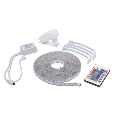 Led szalag szett RGB Zselés 5m - Trafóval - Távirányítóval