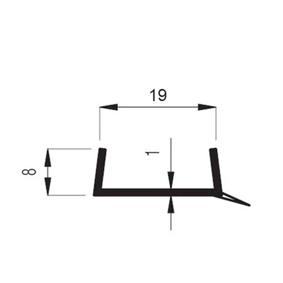 Lábazatvédő profil 5000x19mm átlátszó