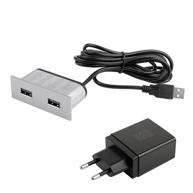 Beépíthető elosztó VersaPick 2xUSB Nemesacél