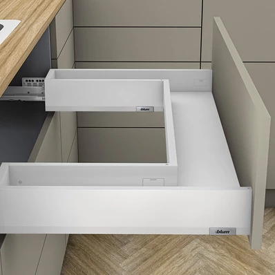 Blum MERIVOBOX fiókszett M magasságú Szifon kikerüléssel 500/300mm Selyemfehér
