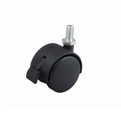Bútorgörgő 40mm M8x15mm Menetes Fékes 30kg Fekete