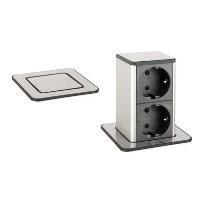 Konnektor-rejtett elosztó StrongPower PowerUp 2x230V Nemesacél
