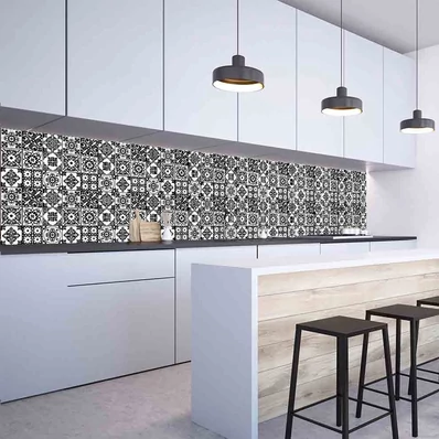 Konyhai hátfal Wallplex falburkoló Fekete mozaik 60x180cm