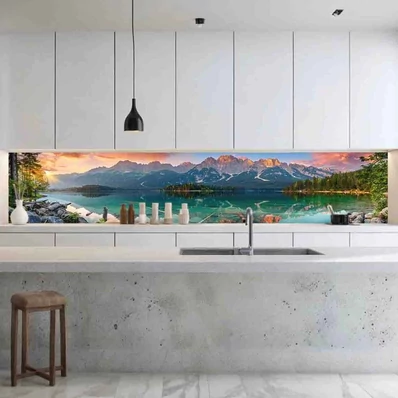 Konyhai hátfal Wallplex falburkoló Napsütötte Táj 60x300cm