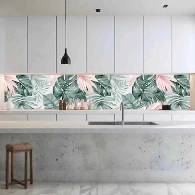 Konyhai hátfal Wallplex falburkoló Pasztell Pálmalevél 60x300cm