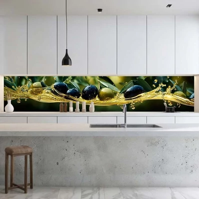 Konyhai hátfal Wallplex falburkoló Zamatos Oliva 60x300cm