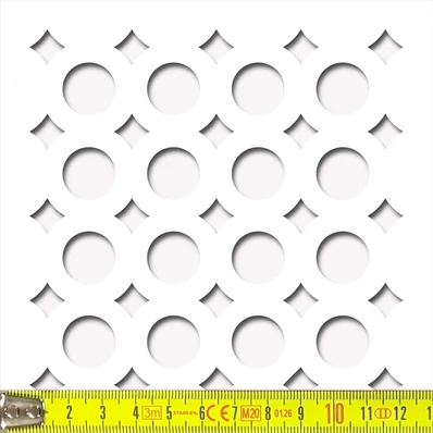 Perforált lemez Laccato-Hdf CIRCO perforációval Krono 101 Fehér 1400x510mm