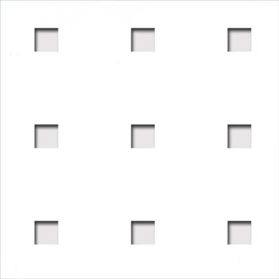 Perforált lemez Laccato-Hdf Quadro 11-45 perforációval 101 fehér 1400x510x3mm