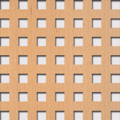 Perforált lemez Legno furnérozott Hdf-Quadro 10-20 perforációval Bükk 1520x610x4mm