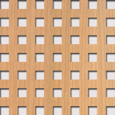 Perforált lemez Legno furnérozott Hdf-Quadro 10-20 perforációval Cseresznye 1520x610x4mm