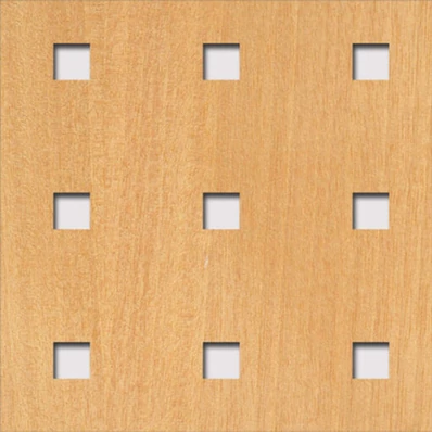 Perforált lemez Legno furnérozott Hdf-Quadro 11-45 perforációval Anegré 1520x610x4mm