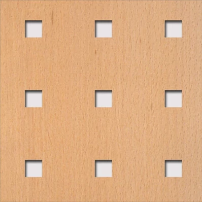 Perforált lemez Legno furnérozott Hdf-Quadro 11-45 perforációval Bükk 1520x610mm