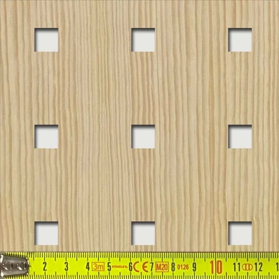 Perforált lemez Legno furnérozott Hdf-Quadro 11-45 perforációval Fenyő 1520x610x4mm
