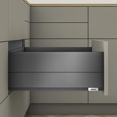Blum MERIVOBOX fiókszett E magasságú BOXCAP fém oldallal 300mm Orionszürke