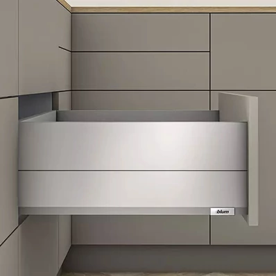 Blum MERIVOBOX fiókszett E magasságú BOXCAP fém oldallal 400mm Szürke