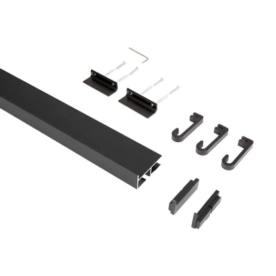 Konyhai fémrács HORIZON falipolc 3db akasztóval 900x30x60mm Fekete-01