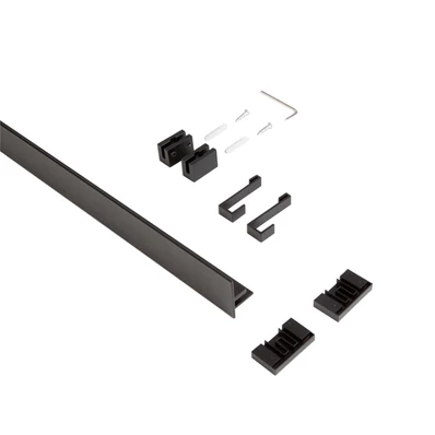 Konyhai fémrács PRATIKA faliprofil 2db akasztóval 600x40x22mm Fekete-01