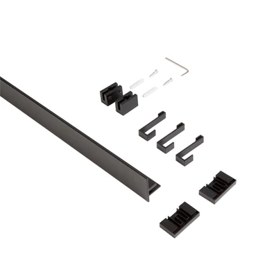 Konyhai fémrács PRATIKA faliprofil 2db akasztóval 900x40x22mm Fekete-01