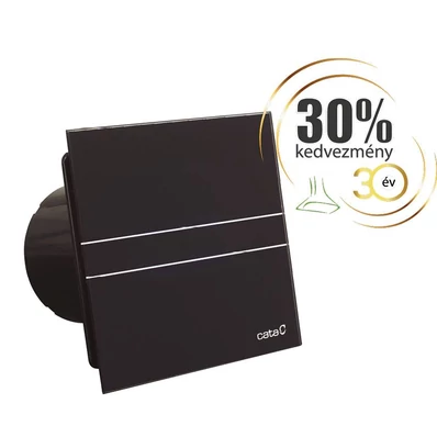 Cata E-100MT BK ventilátor metakrilát előlappal, utószellőztető funkcióval, fekete