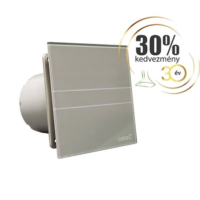 Cata E-100MST ventilátor metakrilát előlappal, utószellőztető funkcióval, szürke