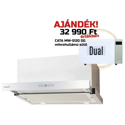 Cata - Páraelszívó TFH-7600 X inox +  AJÁNDÉK Cata MW-5120 DG green mikrohullámú sütő