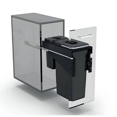 EKOTECH - Beépíthető hulladékgyűjtő FRONT 30 - 1x26 liter+1x7 liter 
