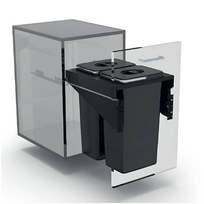 EKOTECH - Beépíthető hulladékgyűjtő FRONT 45 - 2x26 liter 